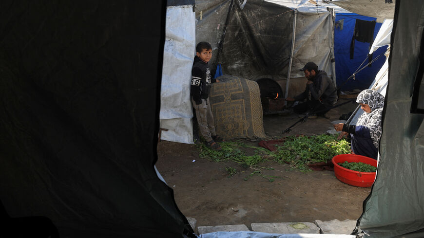 Displaced Palestinian families live inside makeshift tents near the 'Yellow Line', in east of Gaza City, January 17, 2026. REUTERS/Dawoud Abu Alkas
