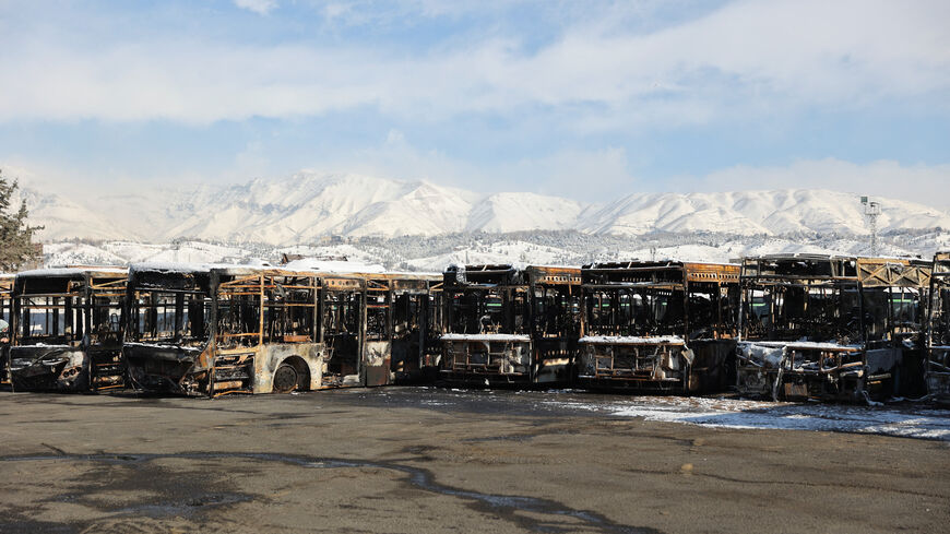 Buses that were burned during Iran's protests, in Tehran, Iran, January 21, 2026. Majid Asgaripour/WANA (West Asia News Agency) via REUTERS
