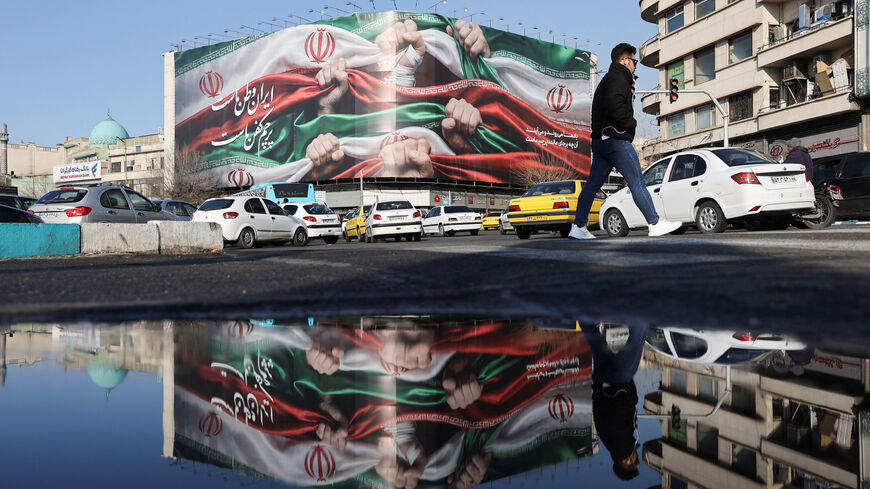 A billboard with a picture of Iran's flag, on a building in Tehran, Iran, January 24, 2026. Majid Asgaripour/WANA (West Asia News Agency) via REUTERS