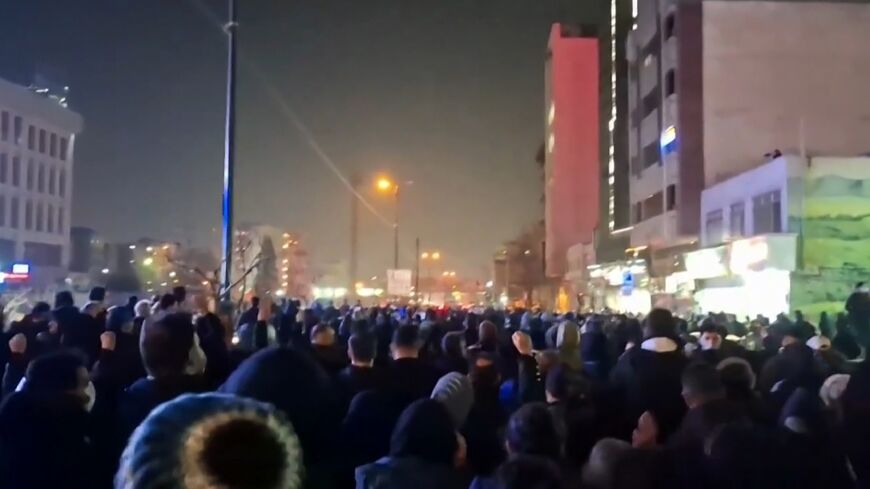 Demonstrators chanted 'death to the dictator' as they marched in the Iranian capital Tehran