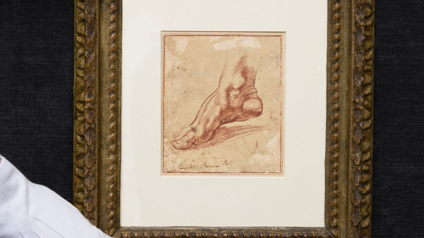 Michelangelo Buonarroti. Study of a right foot, preparatory work for the Libyan Sibyl on the Sistine Ceiling, Vatican, Rome. (Courtesy of Christie's)