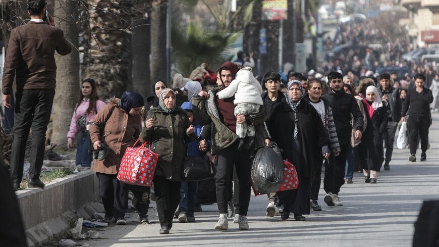 Thousands fled the Kurdish-dominated neighbourhoods of Aleppo in Syria