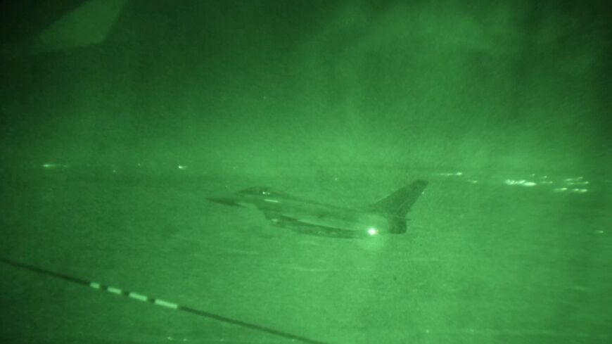 Video footage recorded on January 3, 2025 and released by the British Ministry of Defence shows a Royal Air Force Typhoon aircraft air-to-air refuelling during a joint patrol with French aircraft over Syria