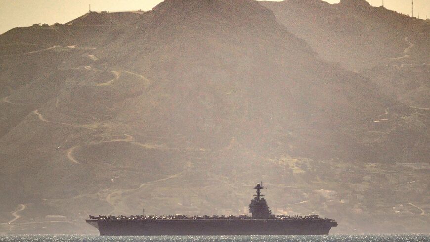 An image taken and released by David Parody on February 20, 2026 shows the USS Gerald R. Ford transiting the Strait of Gibraltar