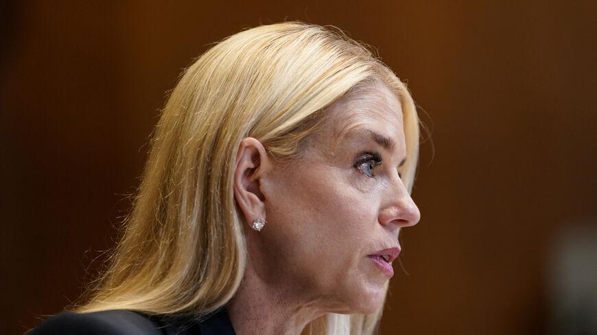FILE PHOTO: U.S. Attorney General Pam Bondi testifies before a Senate Appropriations Subcommittee hearing on U.S. President Donald Trump's budget request for the Department of Justice, on Capitol Hill in Washington, D.C., U.S., June 25, 2025. REUTERS/Nathan Howard/File Photo