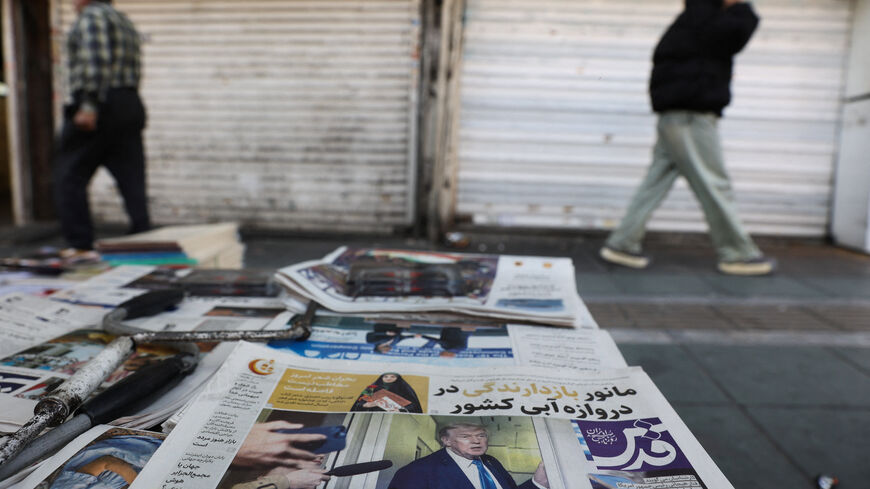 An Iranian newspaper with a cover photo of U.S. President Donald Trump, in Tehran, Iran, February 19, 2026. Majid Asgaripour/WANA (West Asia News Agency) via REUTERS
