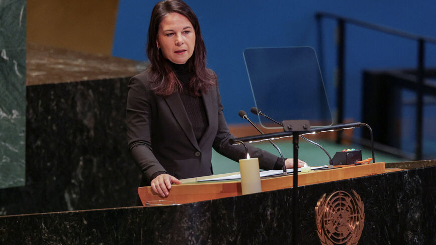 United Nations' 80th General Assembly President Annalena Baerbock addresses an event marking International Holocaust Remembrance Day at the United Nations headquarters in the Manhattan borough of New York City, U.S., January 27, 2026. REUTERS/Jeenah Moon/File Photo