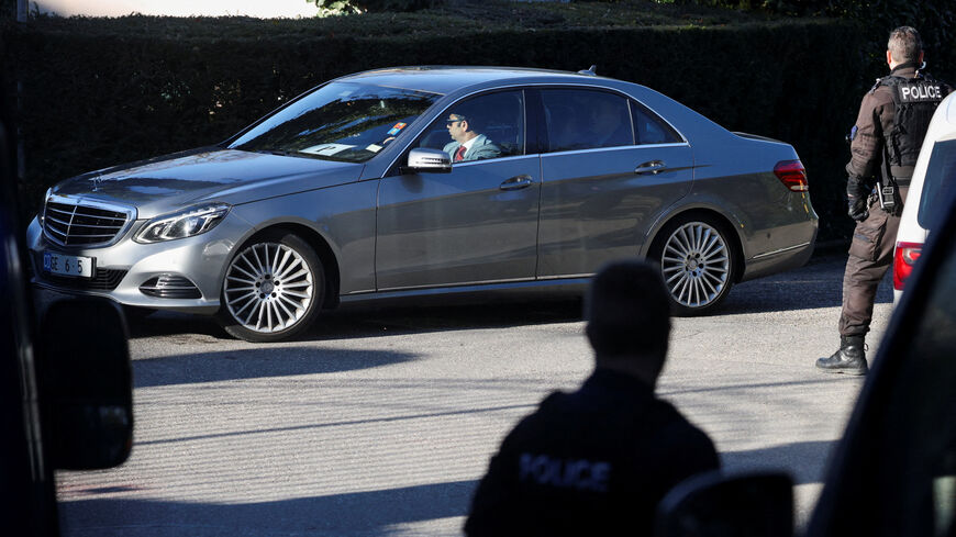 A diplomatic car carrying Iranian delegation drives near the residence of the Omani ambassador to the United Nations, believed to be the venue for indirect U.S.-Iran talks over their long-running nuclear dispute, in Cologny, Switzerland, February 26, 2026. REUTERS/Florion Goga