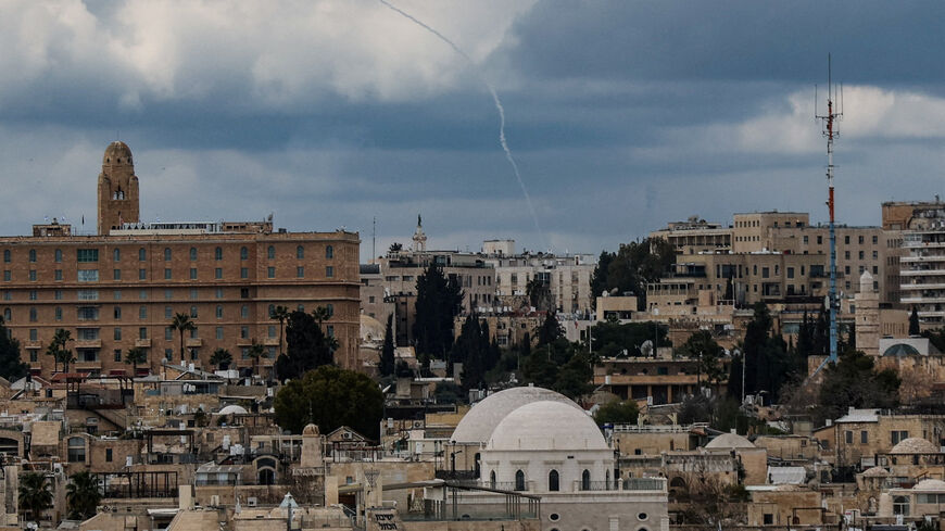 Smoke in the sky over Jerusalem, after missiles were launched from Iran towards Israel, following Israel and U.S. strikes on Iran, February 28, 2026. REUTERS/Ammar Awad
