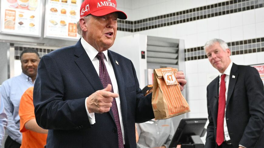US President Donald Trump visited a burger restaurant in Texas hours before the Iran strikes