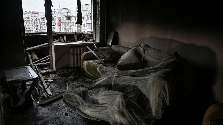 The interior of the damaged flat in an apartment building hit by a Russian drone strike, amid Russia's attack on Ukraine, in Zaporizhzhia, Ukraine February 26, 2026. REUTERS/Stringer