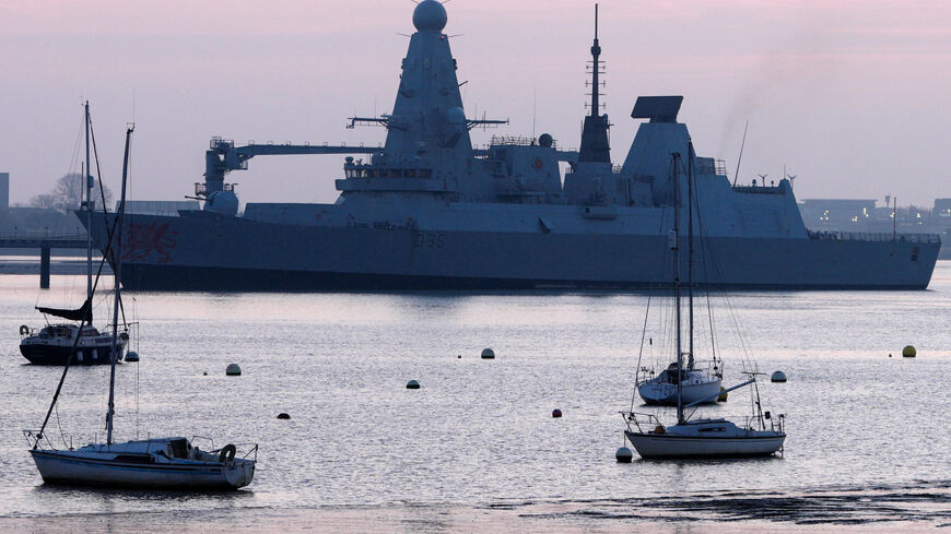 The HMS Dragon during ammunitioning operations at Upper Harbour Ammunitioning Facility (UHAF) in Portsmouth Harbour, after British Prime Minister Keir Starmer announced that Britain would deploy the naval vessel, along with helicopters equipped with counter drone capabilities, to the eastern Mediterranean as the conflict in the Middle East intensifies, in Portsmouth, Britain March 4, 2026. REUTERS/Carlos Jasso