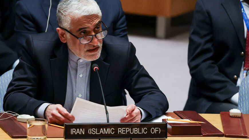 Iran's Ambassador to the United Nations, Amir-Saeid Iravani attends a United Nations Security Council meeting, after the U.S. and Israel launched strikes on Iran, at U.N. headquarters in New York City, U.S. February 28, 2026.  REUTERS/Heather Khalifa