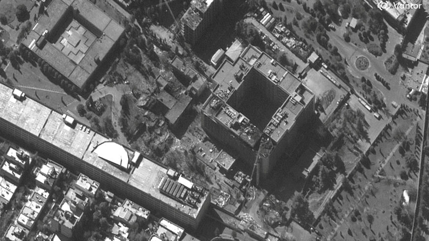 A satellite image shows a closer view of buildings of the Intelligence Ministry in Tehran, Iran, March 3, 2026, after airstrikes amid the U.S.-Israeli conflict with Iran. Vantor/Handout via REUTERS