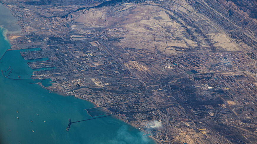 FILE PHOTO: An aerial view Port of Fujairah, United Arab Emirates in the strait of Hormuz, December 10, 2023. REUTERS/Stringer/File Photo
