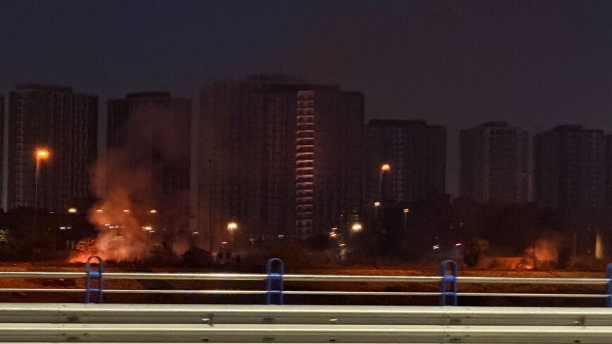 Smoke rises after an explosion at the U.S. Embassy compound in Baghdad, Iraq, following a rocket and drone attack, according to security sources, March 17, 2026. REUTERS/Ahmed Saad