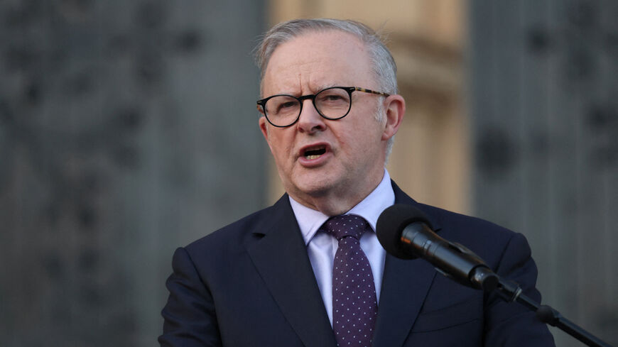 Australian Prime Minister Anthony Albanese speaks during an interfaith memorial service for the victims of the shooting at a Hanukkah event at Bondi Beach, at St Mary’s Cathedral in Sydney, Australia, December 17, 2025. REUTERS/Hollie Adams/File Photo