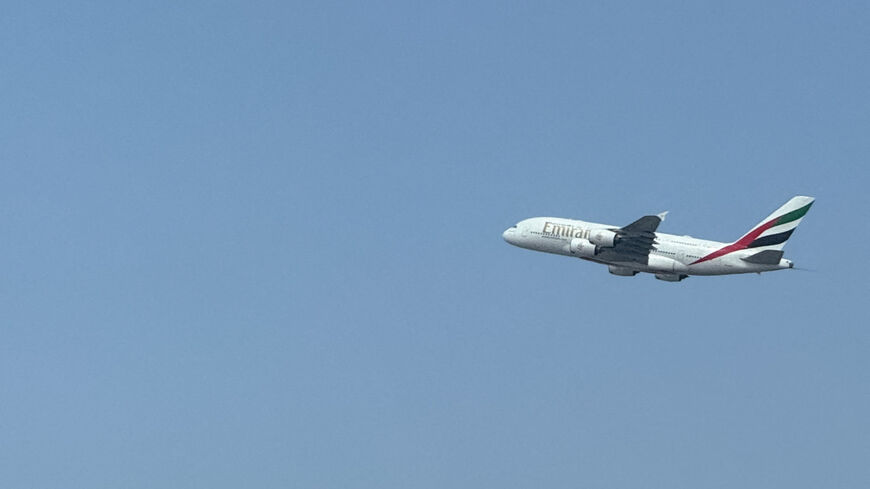 An Emirates flight takes off from Dubai International Airport, amid the U.S.-Israeli conflict with Iran, in Dubai, United Arab Emirates, March 7, 2026. REUTERS/Stringer