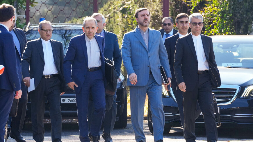 FILE PHOTO: Iranian negotiating delegation departs for the site of the talks with U.S., in Geneva, Switzerland, February 26, 2026. Iranian Foreign Ministry/WANA (West Asia News Agency)/ Handout via REUTERS/File Photo