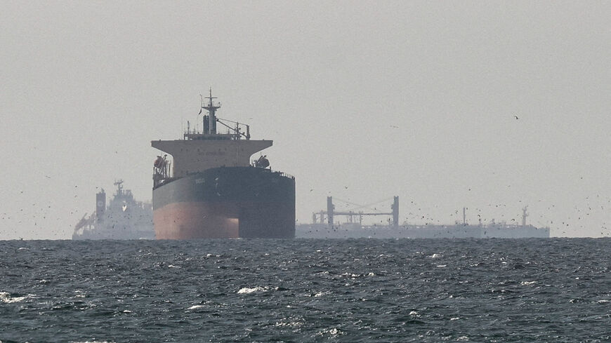FILE PHOTO: Tankers sail in the Gulf, near the Strait of Hormuz, as seen from northern Ras al-Khaimah, near the border with Oman’s Musandam governance, amid the U.S.-Israeli conflict with Iran, in United Arab Emirates, March 11, 2026. REUTERS/Stringer/File Photo