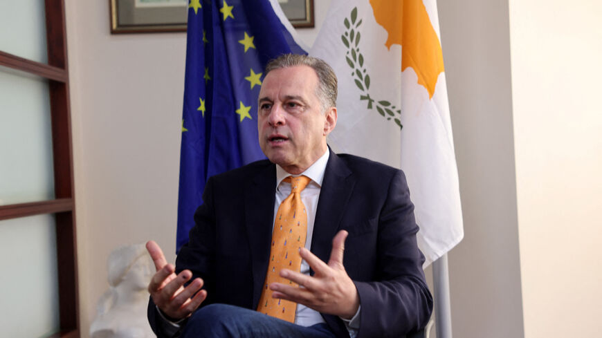 General Manager of the Cyprus Hotel Associations Christos Angelides speaks during an interview with Reuters in Nicosia, Cyprus, March 24, 2026. REUTERS/Yiannis Kourtoglou