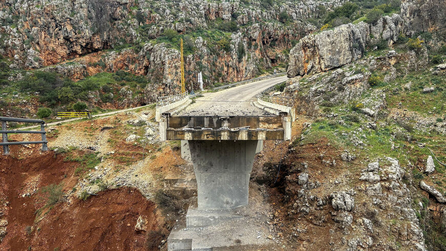 A damaged bridge after an Israeli strike on March 23, amid escalating hostilities between Israel and Hezbollah, as the U.S.-Israeli conflict with Iran continues, in Dalfy, Lebanon, March 26, 2026. Picture taken with a mobile phone. REUTERS/Stringer