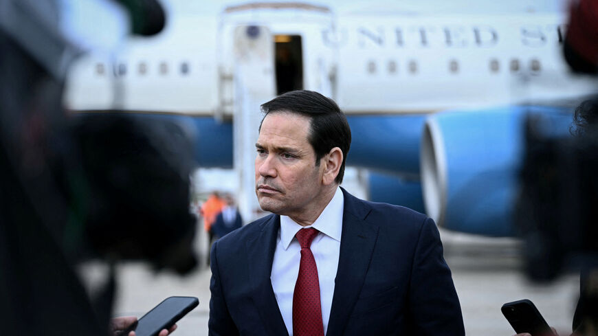US Secretary of State Marco Rubio speaks to the press following a G7 Foreign Ministers' meeting with Partner Countries before his departure at the Bourget airport in Le Bourget, outside Paris, France, March 27, 2026.   Brendan Smialowski/Pool via REUTERS