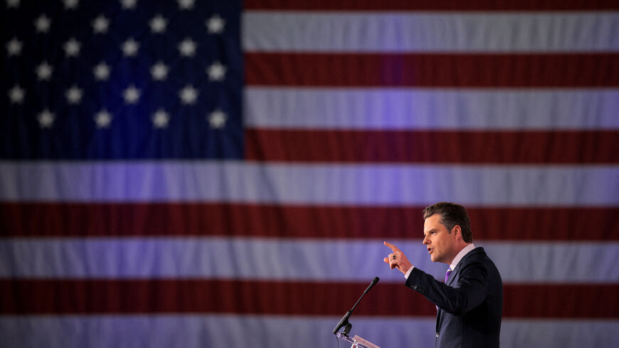 Former U.S. Representative Matt Gaetz (R-FL) attends the 2026 Conservative Political Action Conference (CPAC) in Grapevine, Texas, U.S., March 26, 2026. REUTERS/Daniel Cole
