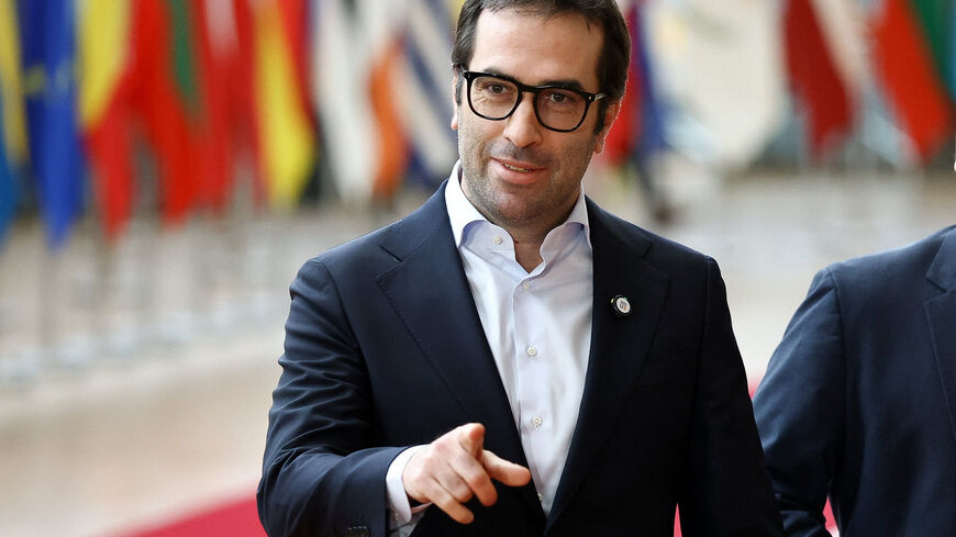 FILE PHOTO: Spanish Economy Minister Carlos Cuerpo gestures on the day of a Eurogroup Finance Ministers meeting in Brussels, Belgium December 11, 2025. REUTERS/Yves Herman/File Photo