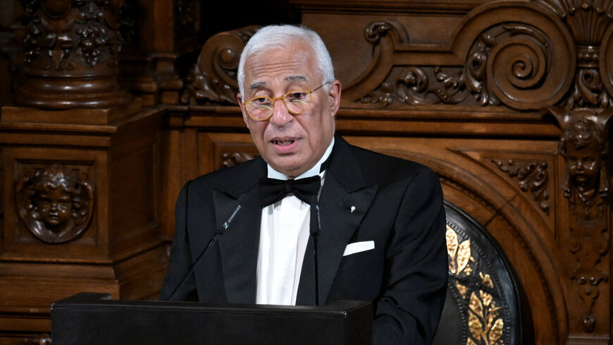 Antonio Costa, President of the European Council speaks during the St. Matthew's Day banquet (Matthiae-Mahlzeit) in Hamburg, Germany, March 6, 2026. REUTERS/Fabian Bimmer