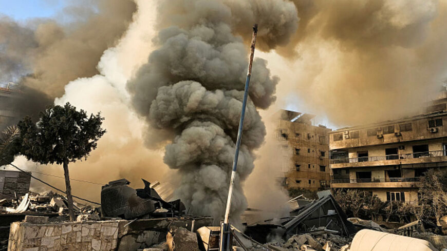 TOPSHOT - Smoke rises from the site of an Israeli airstrike on the southern suburbs of Beirut on March 3, 2026. The Israeli military issued new evacuation orders for dozens of locations in Lebanon on March 3, including warning residents in two southern Beirut neighbourhoods to stay away from several buildings ahead of an imminent operation. (Photo by AFP via Getty Images)