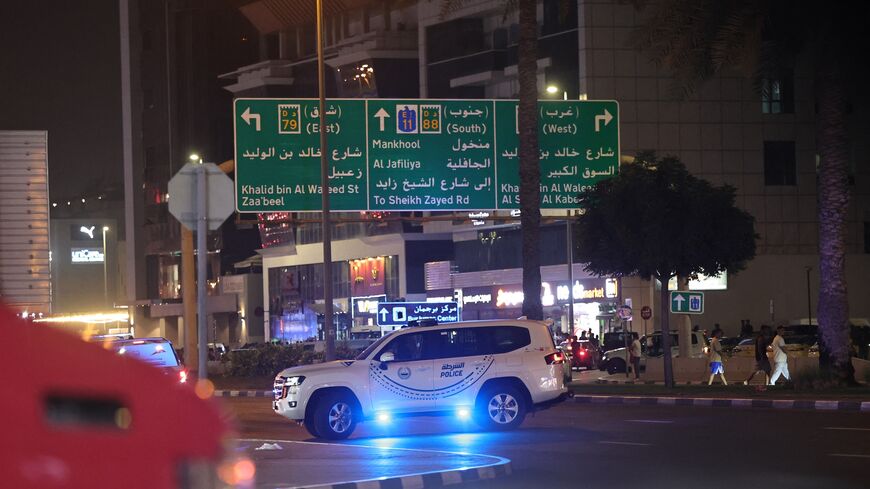 An Emirati police vehicle deploys near the US Consulate in Dubai on March 3, 2026. 