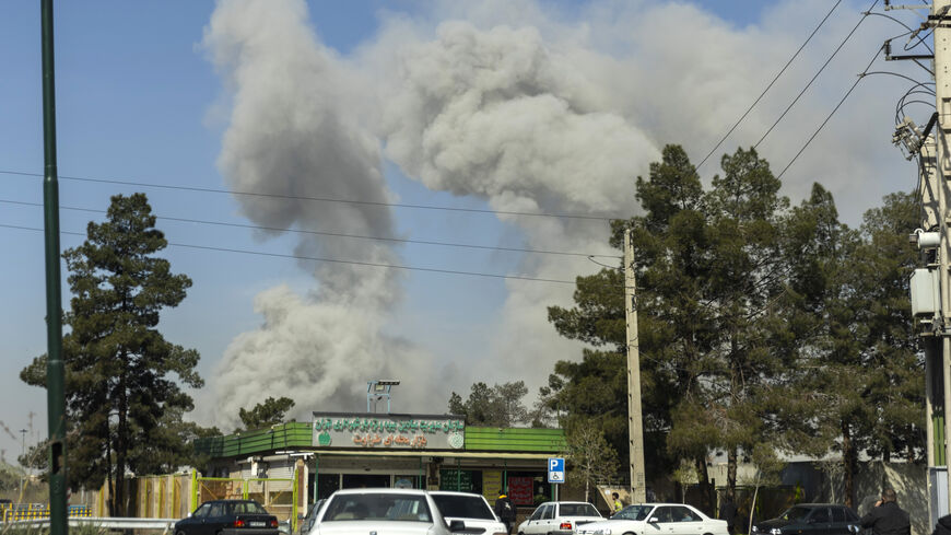 Plumes of smoke rise following an explosion on March 5, 2026 in Tehran, Iran.