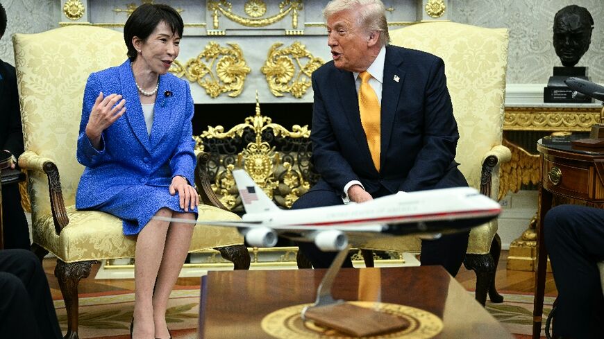 US President Donald Trump meets with Japan's Prime Minister Sanae Takaichi in the Oval Office