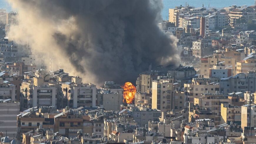 Smoke plumes billow following Israeli bombardment on Beirut's southern suburbs 