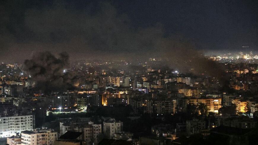 Smoke rises from the site of Israeli airstrikes that targeted areas in Beirut's southern suburbs