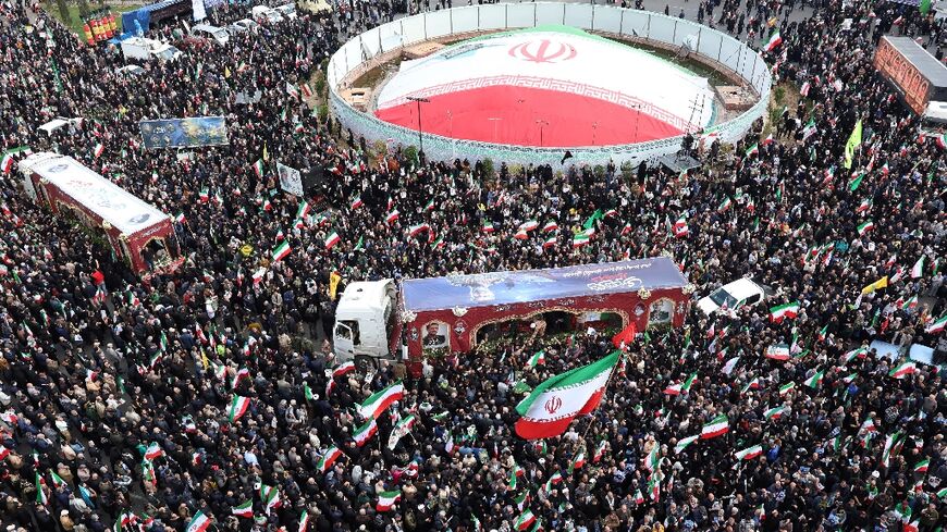 Government supporters filled the symbolic Enghelab Square in the heart of the capital