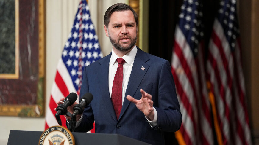 U.S. Vice President JD Vance delivers a speech on the day he administers the oath of office to Colin McDonald, the U.S. Assistant Attorney General in charge of fraud enforcement, in the Indian Treaty Room of the Eisenhower Executive Office Building (EEOB) on the White House campus in Washington, D.C., U.S., April 1, 2026. REUTERS/Ken Cedeno