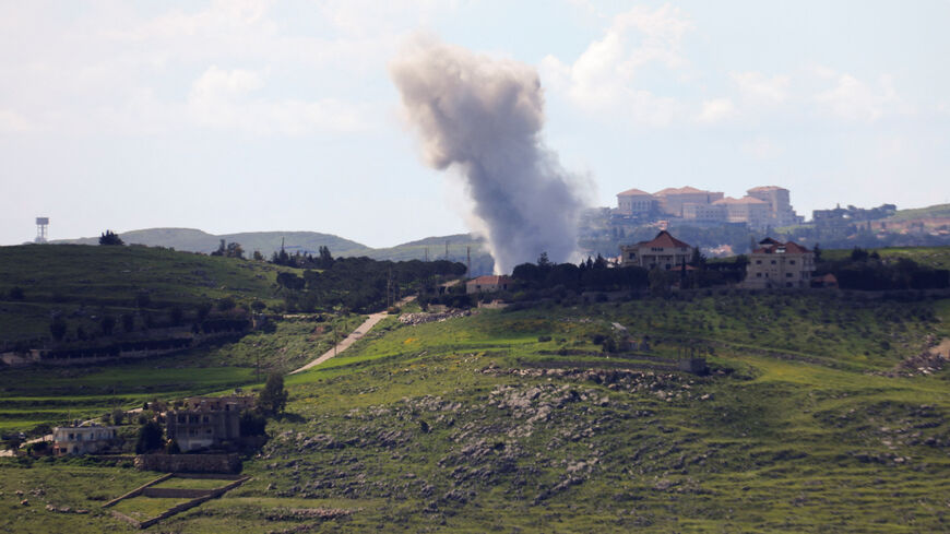Smoke rises following an Israeli strike, amid escalating hostilities between Israel and Hezbollah, as the U.S.-Israeli conflict with Iran continues, in southern Lebanon, April 7, 2026.  REUTERS/Stringer