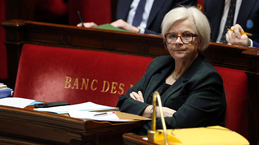 French Defence and Veterans Minister Catherine Vautrin listens to a government statement before a debate on the situation in the Middle East at the National Assembly in Paris, France, March 25, 2026. REUTERS/Gonzalo Fuentes