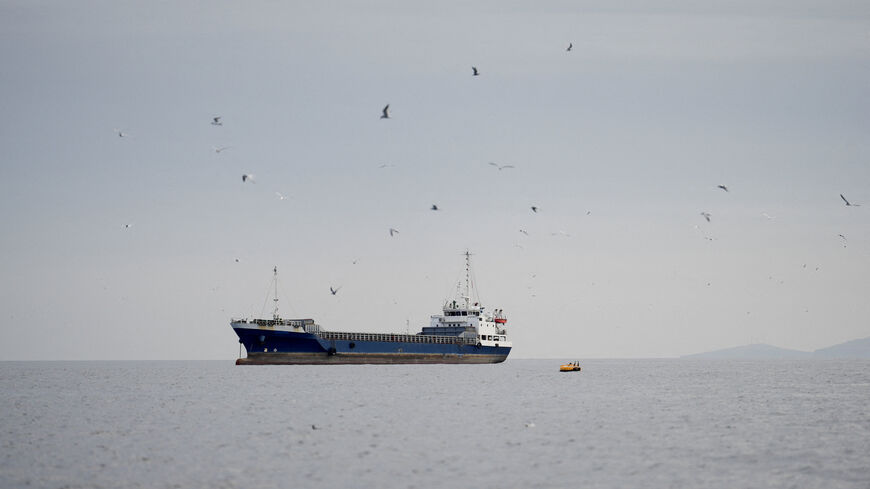 FILE PHOTO: A vessel at the Strait of Hormuz, off the coast of Oman’s Musandam province, April 12, 2026. REUTERS/File Photo