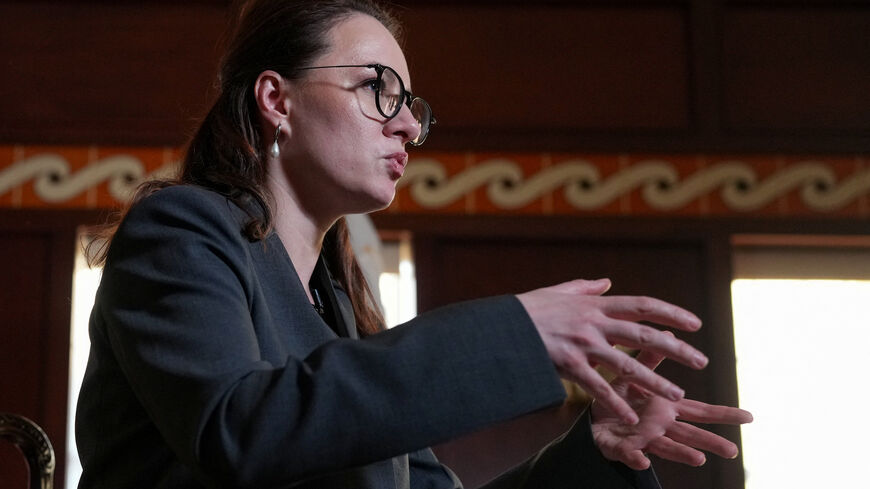 Interview with the Prime Minister of Ukraine Yuliia Svyrydenko at the Ukrainian Embassy in Washington, D.C., U.S. April 16, 2026. REUTERS/Ken Cedeno