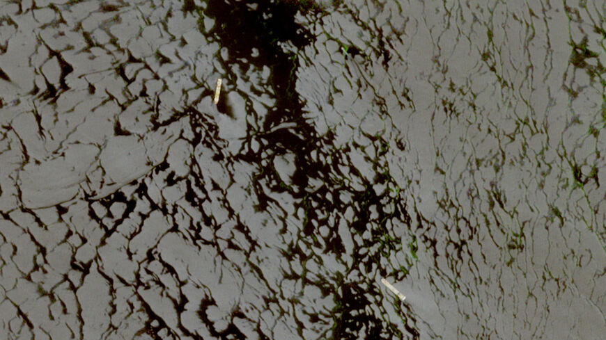 A satellite image shows two container ships, the Panama-flagged MSC Francesca and Liberia-flagged Epaminondas, April 22, 2026. EUROPEAN UNION/COPERNICUS SENTINEL-2/Handout via REUTERS