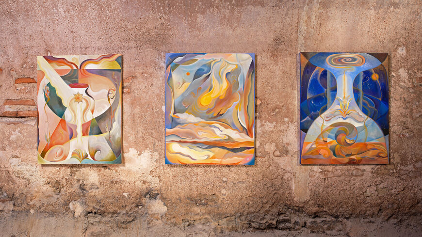 A scene from the exhibition. (Courtesy of Zeyrek Cinili Hamam)