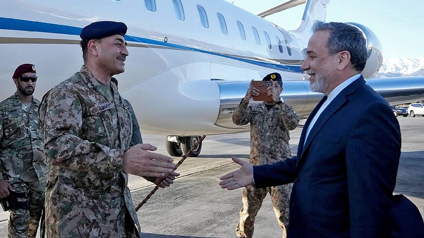 Iran's Foreign Minister Abbas Araghchi (R) welcomed Pakistan's military chief Field Marshal Asim Munir in Tehran for a three-day visit following the Islamabad talks 