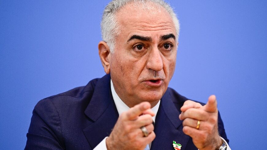 The son of Iran's last shah, exiled Crown Prince Reza Pahlavi, holds a press conference in Berlin