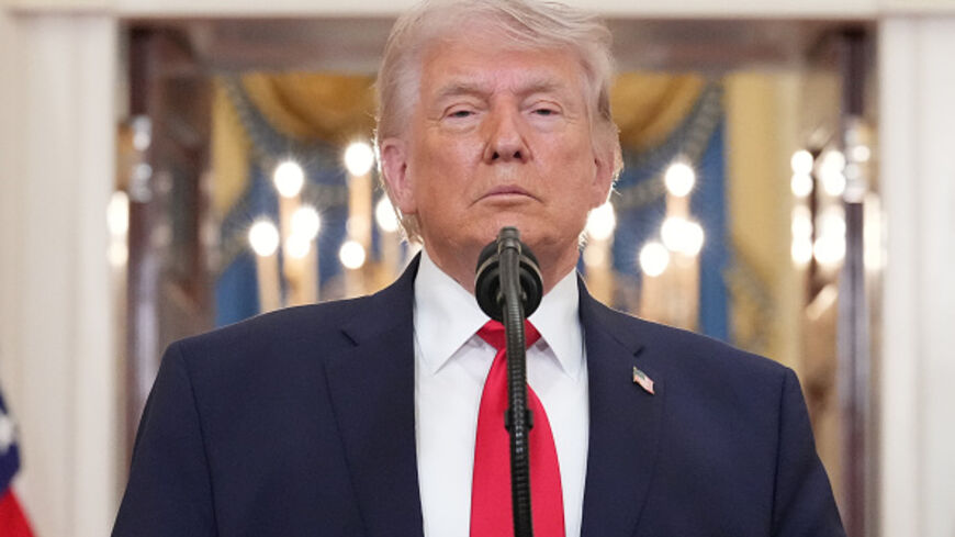  Trump's Iran ultimatum  President Donald Trump pauses as he finishes speaking about the Iran war from the Cross Hall of the White House on Wednesday, April 1, 2026. (Alex Brandon-Pool/Getty Images)