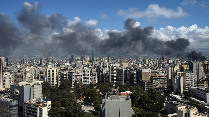 TOPSHOT - Smoke rises from the site of an Israeli strike that targeted an area in Beirut on April 8, 2026. Israel launched a series of strikes on Beirut on April 8, the most violent attack on the Lebanese capital since the start of war. The strikes came as Iran-backed armed group Hezbollah, which drew Lebanon into the Middle East war by attacking Israel on March 2, claimed it was close to a "historic victory". (Photo by Dylan COLLINS / AFP via Getty Images) /