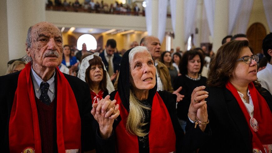 Lebanese Maronite Christians gathered to celebrate Easter Sunday at the Saint Antoine Church in Beirut