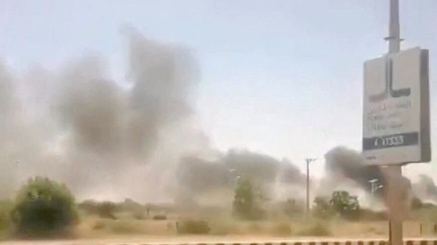 Smoke rises, following a drone attack in Khartoum airport, in Khartoum, Sudan, in this screengrab taken from social media video released on May 4, 2026. SOCIAL MEDIA/REUTERS TV via REUTERS